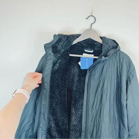 Columbia Plus Size Quilted Hood Puffer Women’s Black Jacket Size 3X NWT